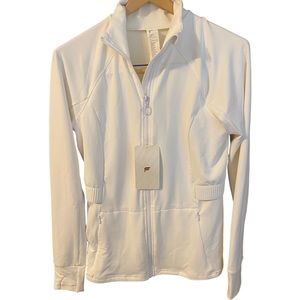 Fabletics white work out jacket medium NWT
